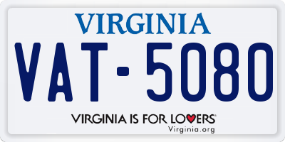 VA license plate VAT5080