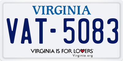 VA license plate VAT5083