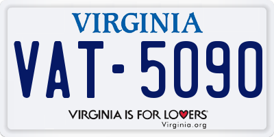 VA license plate VAT5090