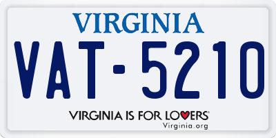 VA license plate VAT5210