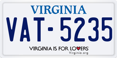 VA license plate VAT5235