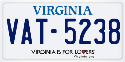 VA license plate VAT5238