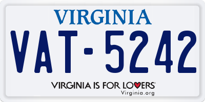 VA license plate VAT5242