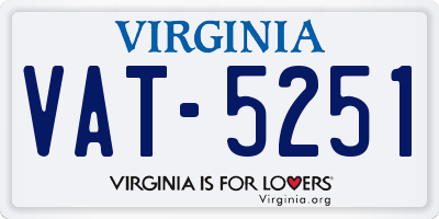 VA license plate VAT5251