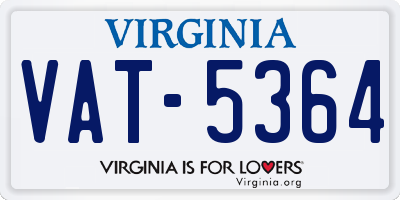 VA license plate VAT5364