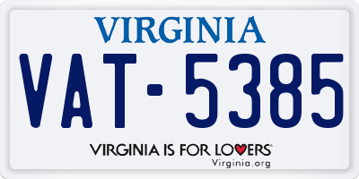 VA license plate VAT5385