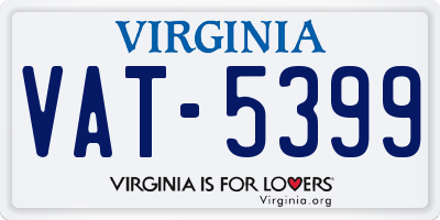 VA license plate VAT5399