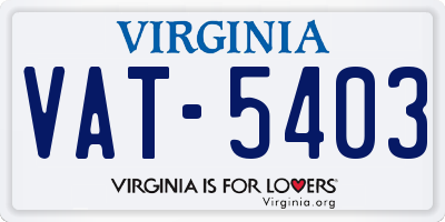 VA license plate VAT5403