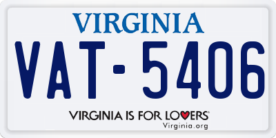 VA license plate VAT5406