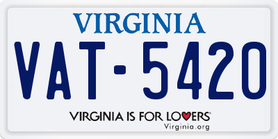 VA license plate VAT5420