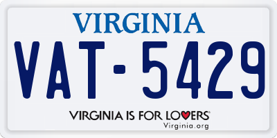 VA license plate VAT5429