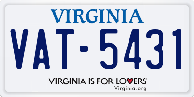 VA license plate VAT5431