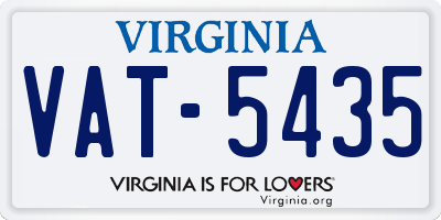 VA license plate VAT5435