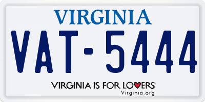 VA license plate VAT5444