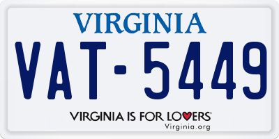 VA license plate VAT5449