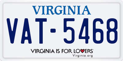 VA license plate VAT5468