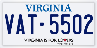 VA license plate VAT5502