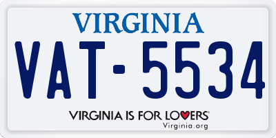 VA license plate VAT5534