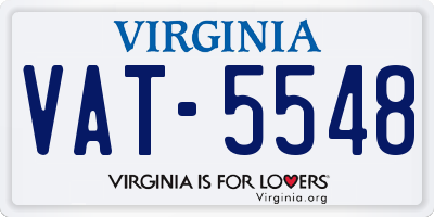 VA license plate VAT5548