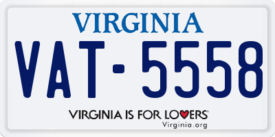 VA license plate VAT5558