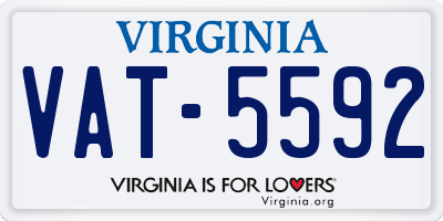 VA license plate VAT5592