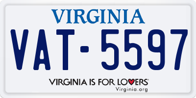 VA license plate VAT5597