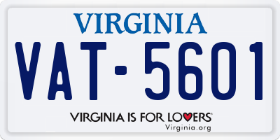 VA license plate VAT5601