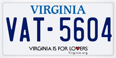VA license plate VAT5604