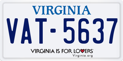 VA license plate VAT5637