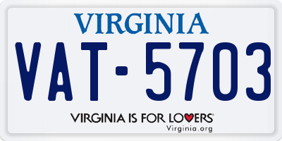 VA license plate VAT5703