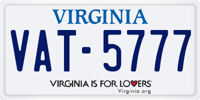 VA license plate VAT5777