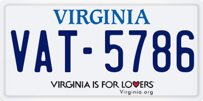 VA license plate VAT5786