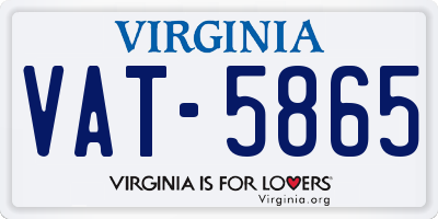 VA license plate VAT5865