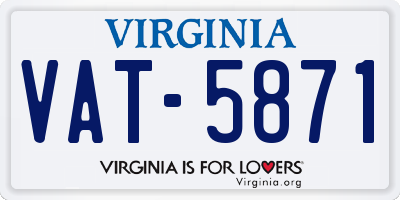 VA license plate VAT5871