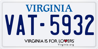 VA license plate VAT5932