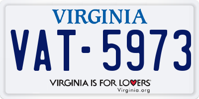 VA license plate VAT5973