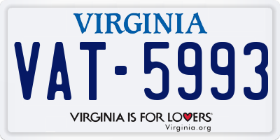 VA license plate VAT5993