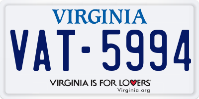 VA license plate VAT5994