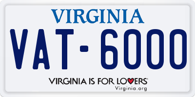 VA license plate VAT6000