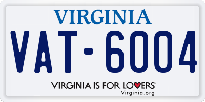 VA license plate VAT6004