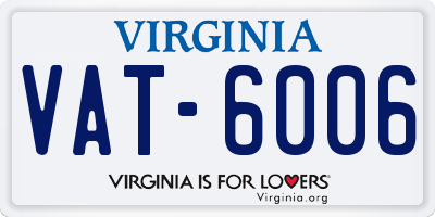 VA license plate VAT6006