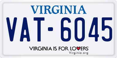 VA license plate VAT6045