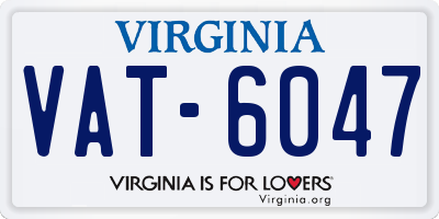 VA license plate VAT6047