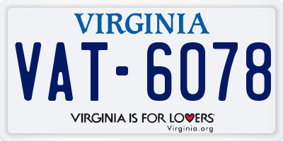 VA license plate VAT6078