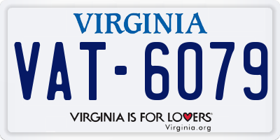 VA license plate VAT6079