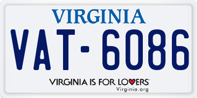 VA license plate VAT6086