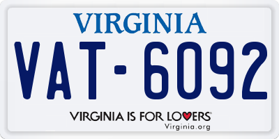 VA license plate VAT6092