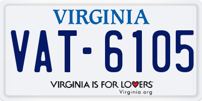 VA license plate VAT6105