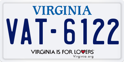 VA license plate VAT6122