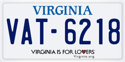 VA license plate VAT6218